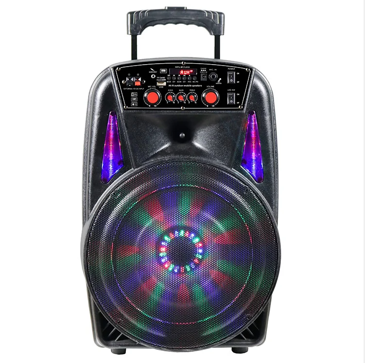 T-8613 Hot selling TWS Private model 12 inch wireless speaker karaoke trolley speaker built in battery and amplifier