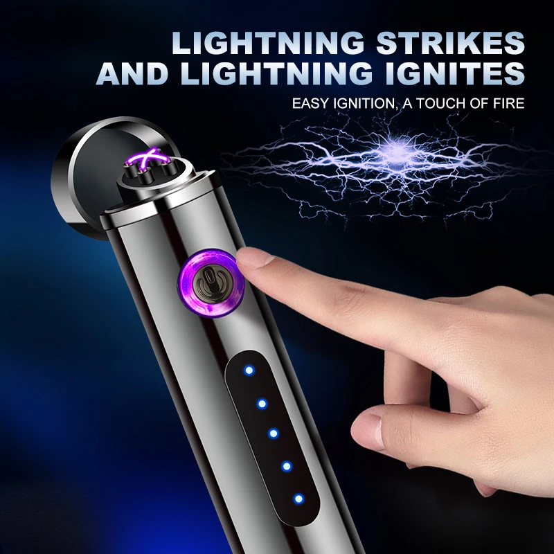JL113  USB Electric Windproof Cigarette Arc Touch Lighter Wholesale High Quality Smoking Tobacco Accessories Custom Logo