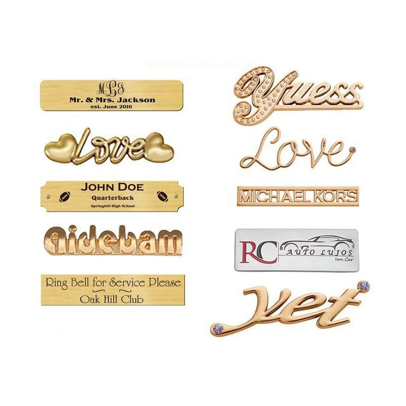 Clothing Tag Accessories Wholesale Custom Brand Logo Engraved Sewing Metal Labels for Handbags