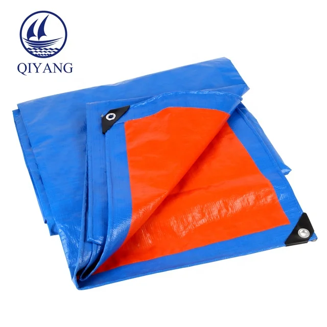 100% Recycled Plastic Printed Tarps Waterproof Fabric PE  Camping Tarpaulin