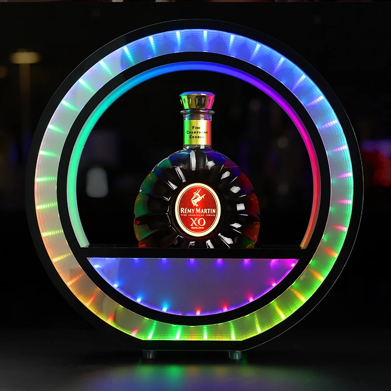Bar Dispatch VIP Wine Bottle Service Acrylic Light Emitting Diode Hennessy XO Presenter LED Illusion Round Abyss Presenter