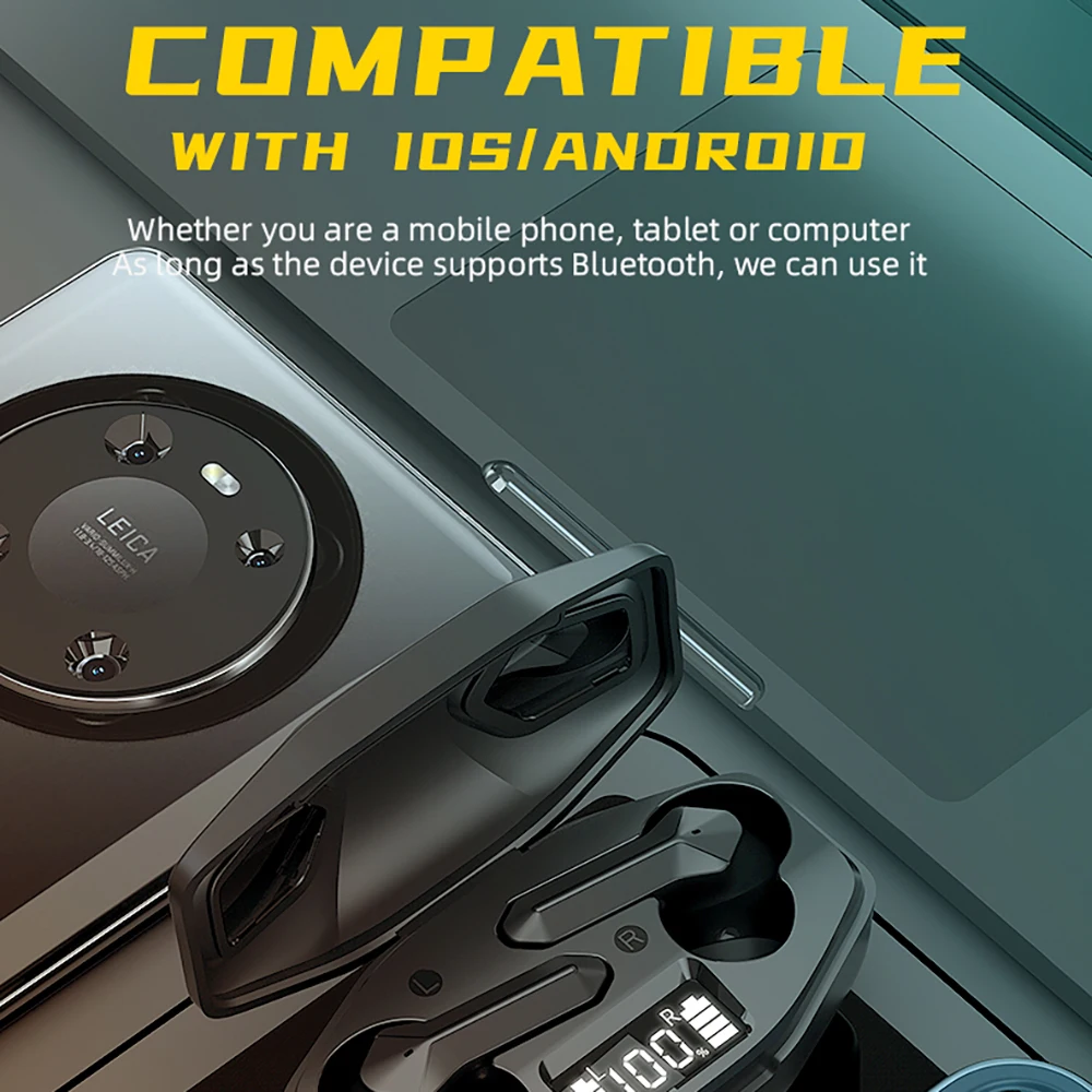 1 Sample OK Gaming Headsets Low Latency TWS Bt Earphone Sports Waterproof Wireless Headphones Noise Cancelling Earbuds