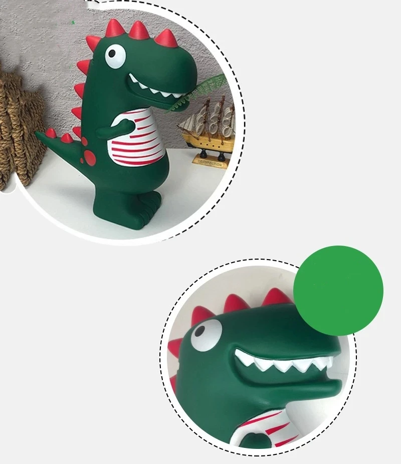 Wholesale plastic dinosaur money box piggy bank cash box custom shape unique design money bank