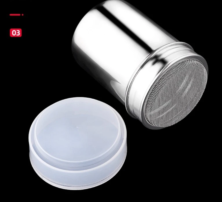 304 Stainless Steel Fancy Coffee Cocoa Powder Cylinder Vintage Korean Style Matcha Mesh Sieve Stocked Feature