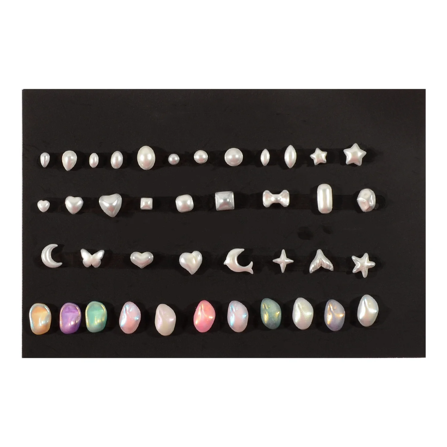 Beauty Nail Art Accessories High Bright Nail Flat Pearl Round Mixed Colorful DIY Jewelry For Nail Art Decoration