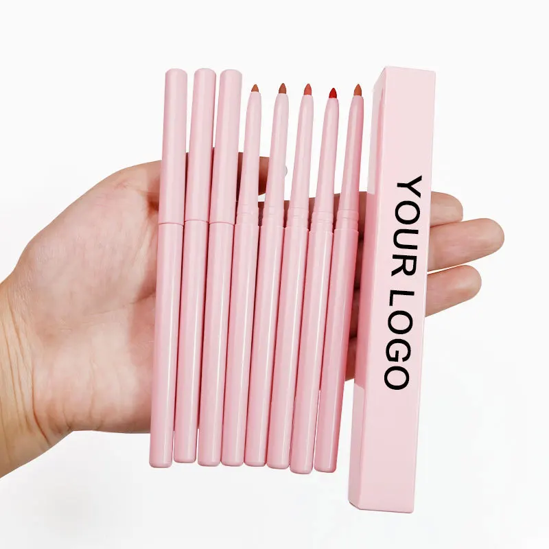 Water Proof Cream Pen Pink Lip Pencils Private Label Matte Retractable Lip Liner
