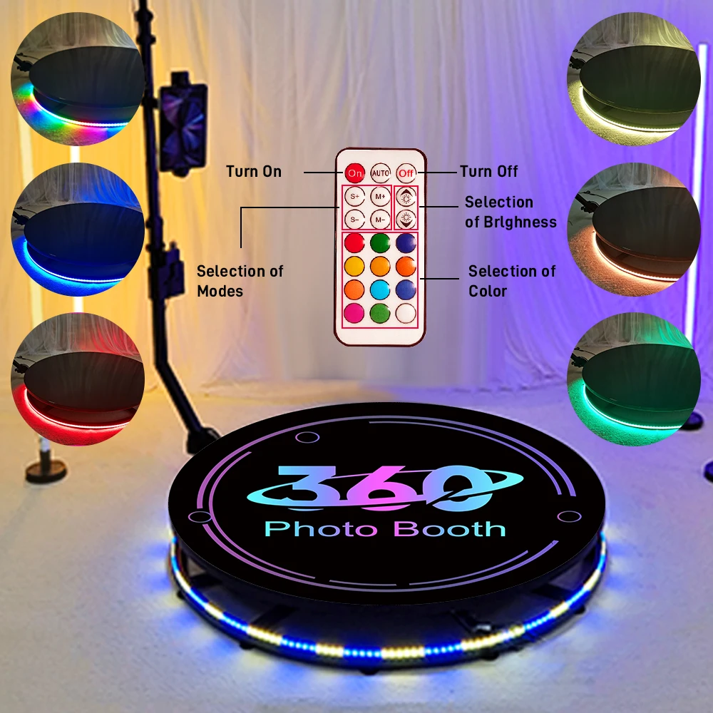 2024 New Adjustable 360 Photo Booth Photobooth 360 Video Photo Booth Rotating Automatic 360 Photo Booth