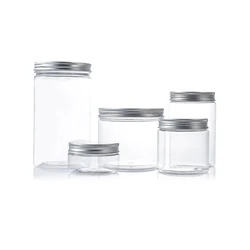 250ml 400ml 500 ml Clear Plastic Jar With Lid For Dry Food, Peanut Butter, Honey and Jam Storage