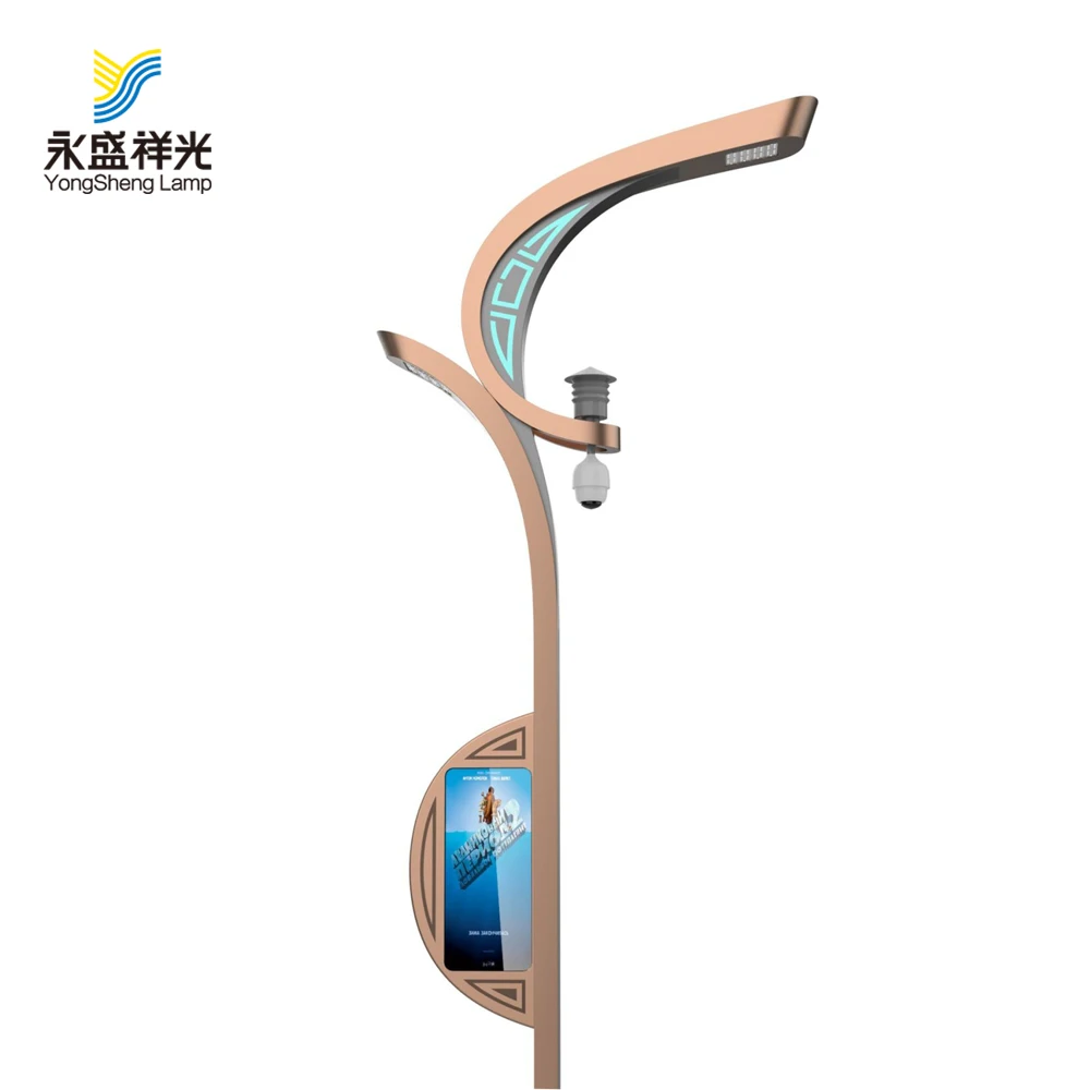 6meter 8meter smart square light pole/ Smart Garden Light Pole  With WIFI, CCTV camera,Charge equipment