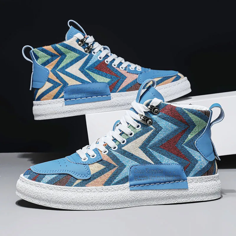 2024 New Original Canvas Shoes for man designer Custom Logo graffiti high top Flat shoes Men walking shoes