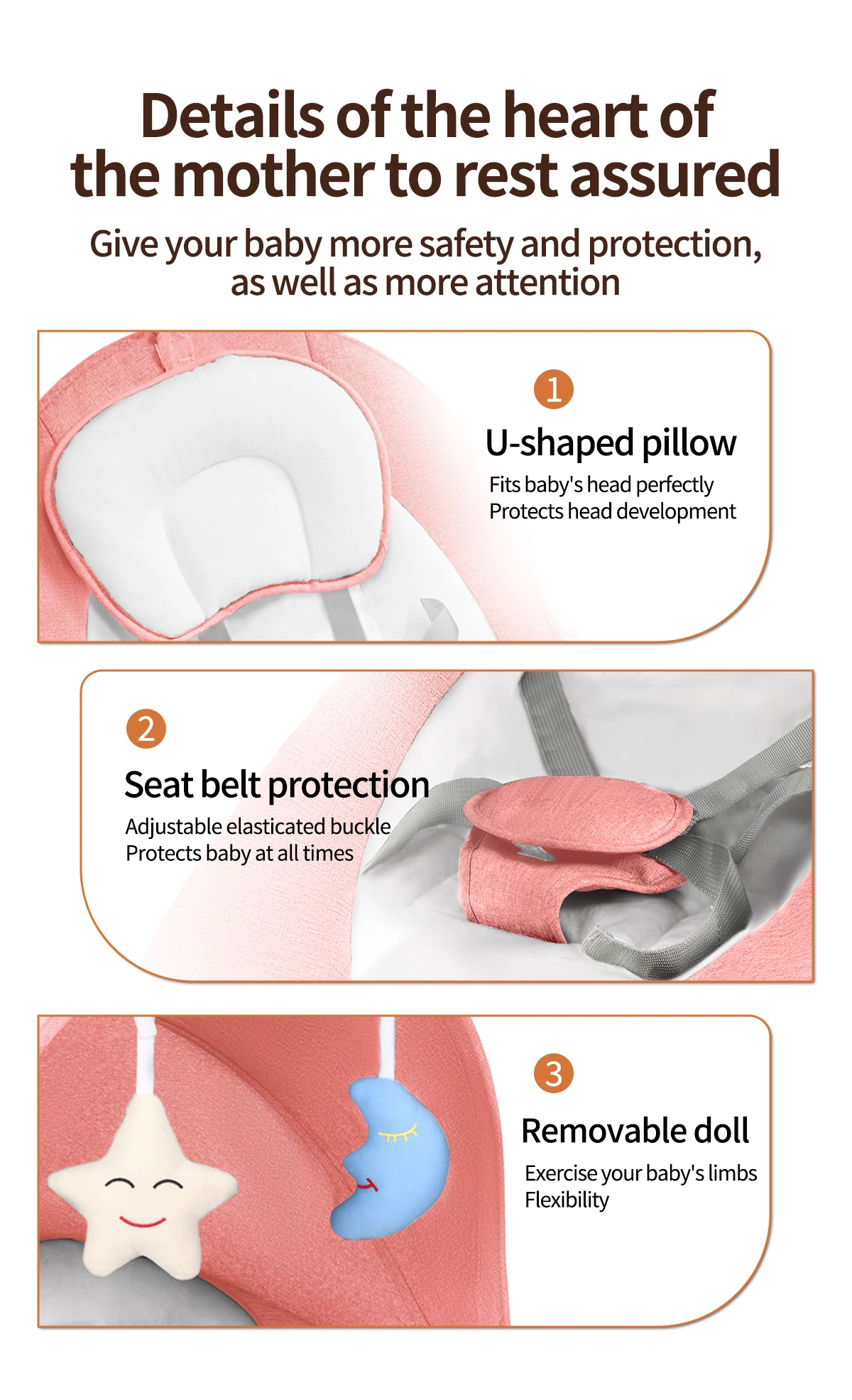 Baby Swing for Infants Electric Bouncer for Portable Swing For Baby Boy Girl Remote Control Baby Rocker