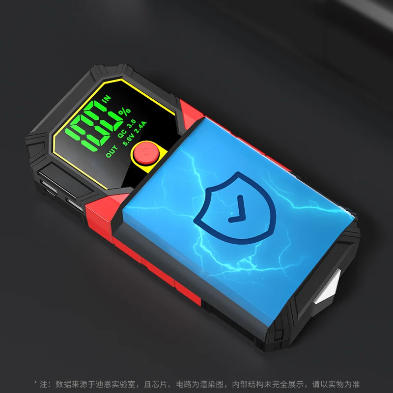 2024 car emergency jump starter 800a multi-function  jump starter 12V  high power bank Jump starter with air compressor