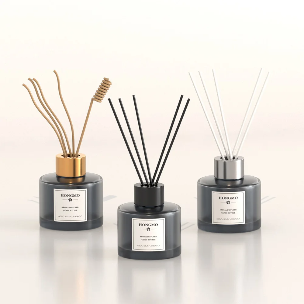 Wholesale 50ml To 250ml Empty Round Clear Glass Aroma Decor Reed Diffuser Bottles With Cap