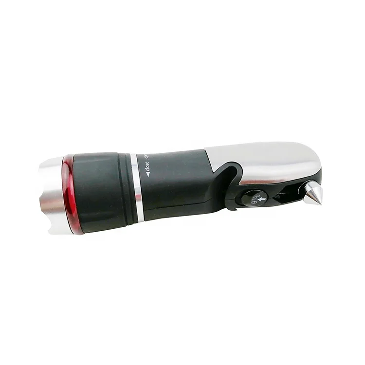 Car safety hammer led torch flash lighting light zoom multi-tool flashlight