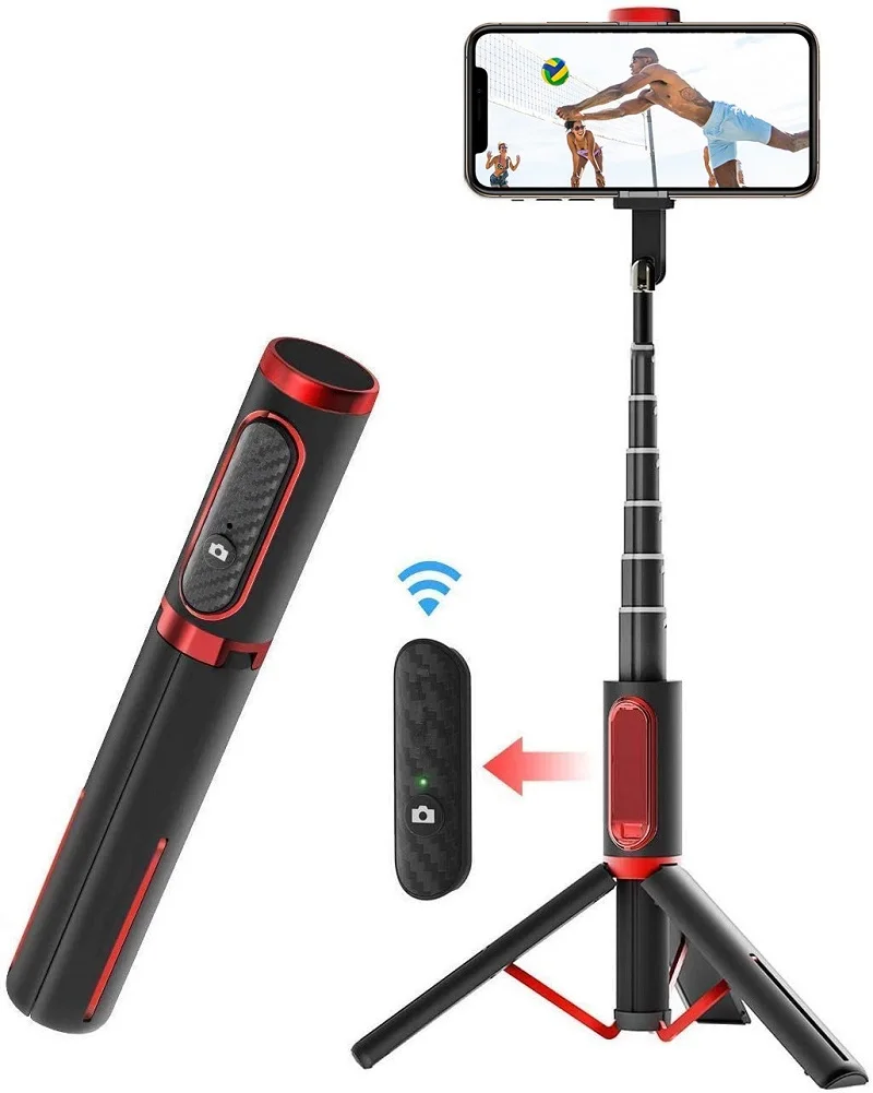 
Selfie Stick, Lightweight Aluminum All in One Extendable Phone Selfie Stick Bluetooth with Remote for iPhone Samsung huawei 