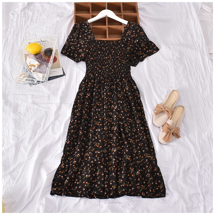 Floral Print Elastic Muslim Prom Bangkok Cheap Casual Women Classy OEM Corset Lolita Dresses Macys Casual Dresses Long Dress