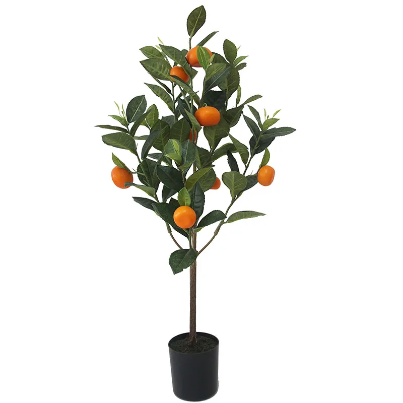 Large Fake Green Plant Potted Indoor Living Room Decoration Fruit Bonsai Customized Available Faux Tree Orange Tree -149