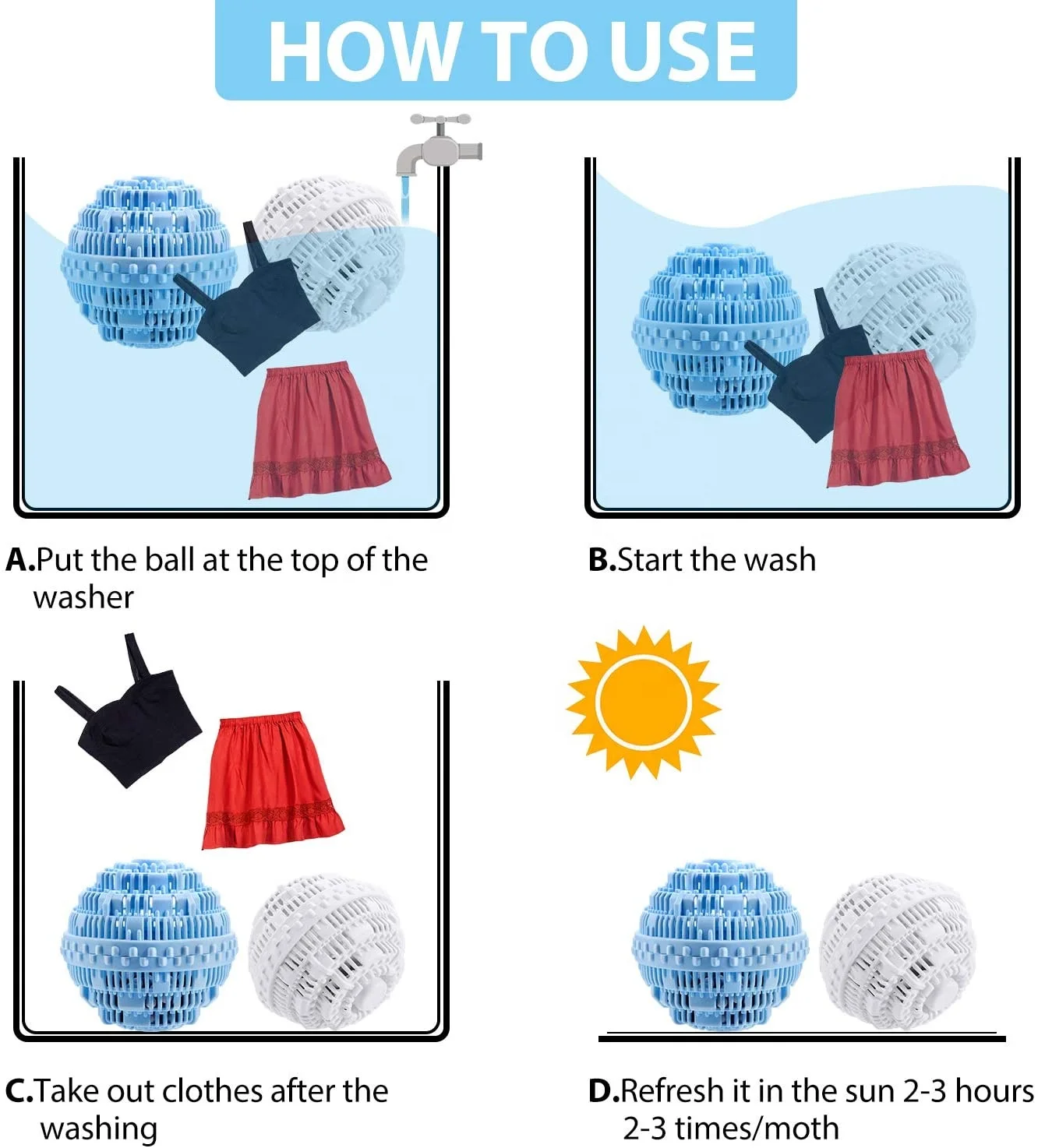 Eco Super magic Reusable Fabric Softener Washing Laundry Balls For Washer