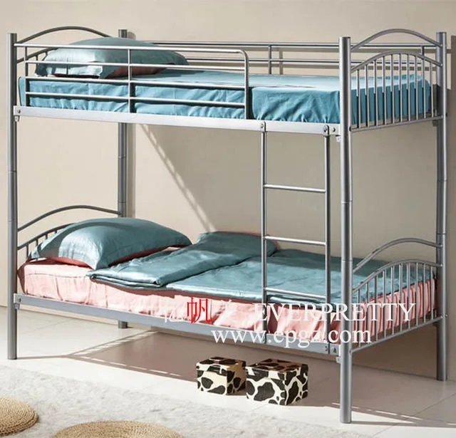 School Dormitory Furniture Ergonomical Design Heavy Duty Double Platform Custom Metal Bunk Bed for Student Use
