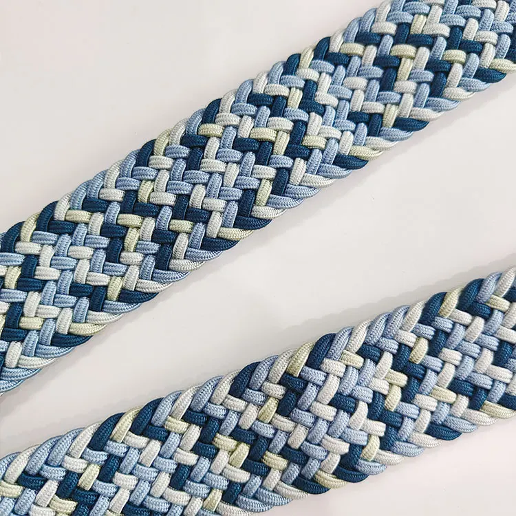 Плетеные эластичные ремни унисекс в стиле гольф для отдыха плетеные с верхним кожаным ремнем из полиэстера