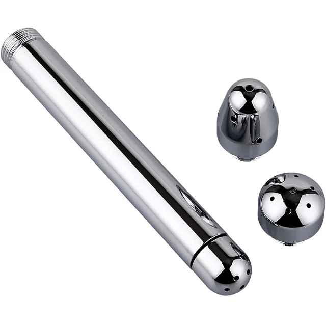 Stainless steel Metal Anal Cleaner  with 3 caps Shower Enema kit plug nozzle anal vaginal douche Cleaner