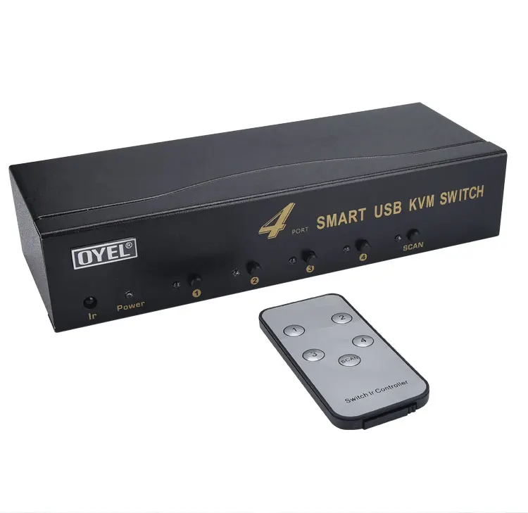 Factory 4 port VGA KVM Switch manual Switch 1 input to 4 output VGA KVM Switch