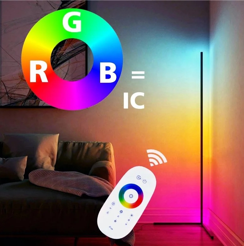 led 20W high quality Metal standing light APP control RGB rainbow modern led light decor Corner floor lamp