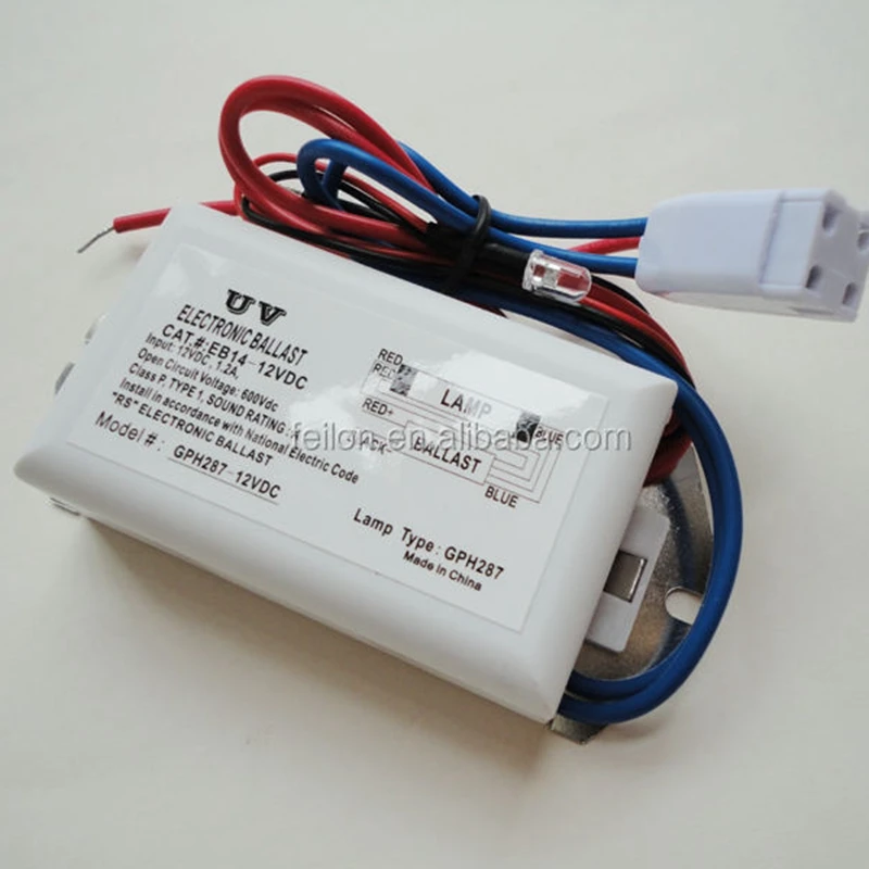 Accept customization 12V/24V uv ballast can with 4 pin connector and led indicator light