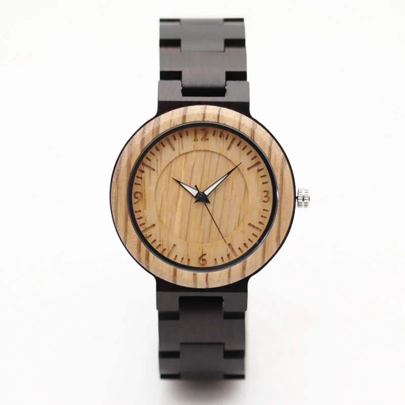 Luxury engraving hour markers watches with wood custom your logo engraved watches