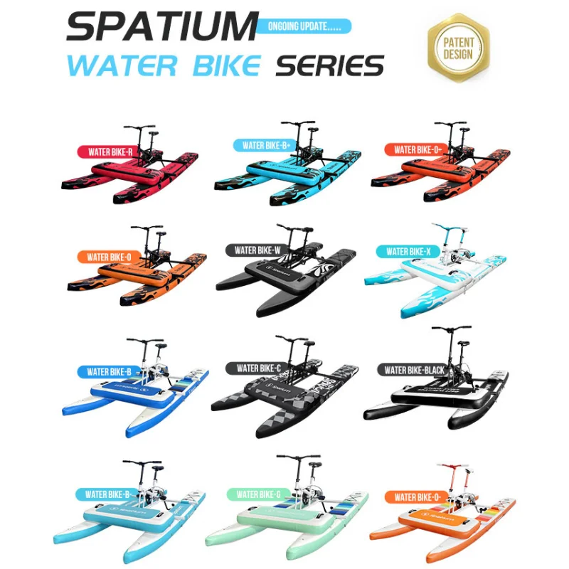 Spatium New Collection Pontoons Hydrofoil Water Pedal Bike Boats Inflatable Bicycle For Sale
