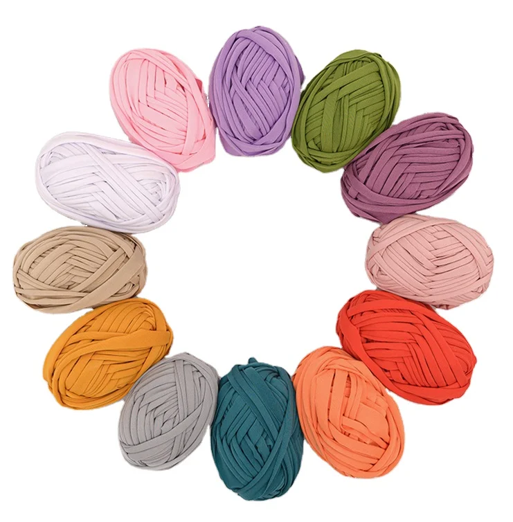 100% polyester yarn crochet wholesale 100g hand knitted yarn t shirt yarn