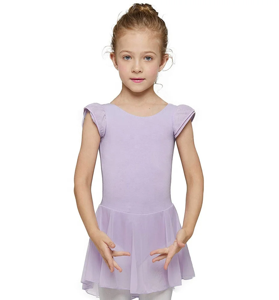 AM000001 New Design Stage Petal Sleeve Leotards Yarn Skirt Girls Ballet Dress