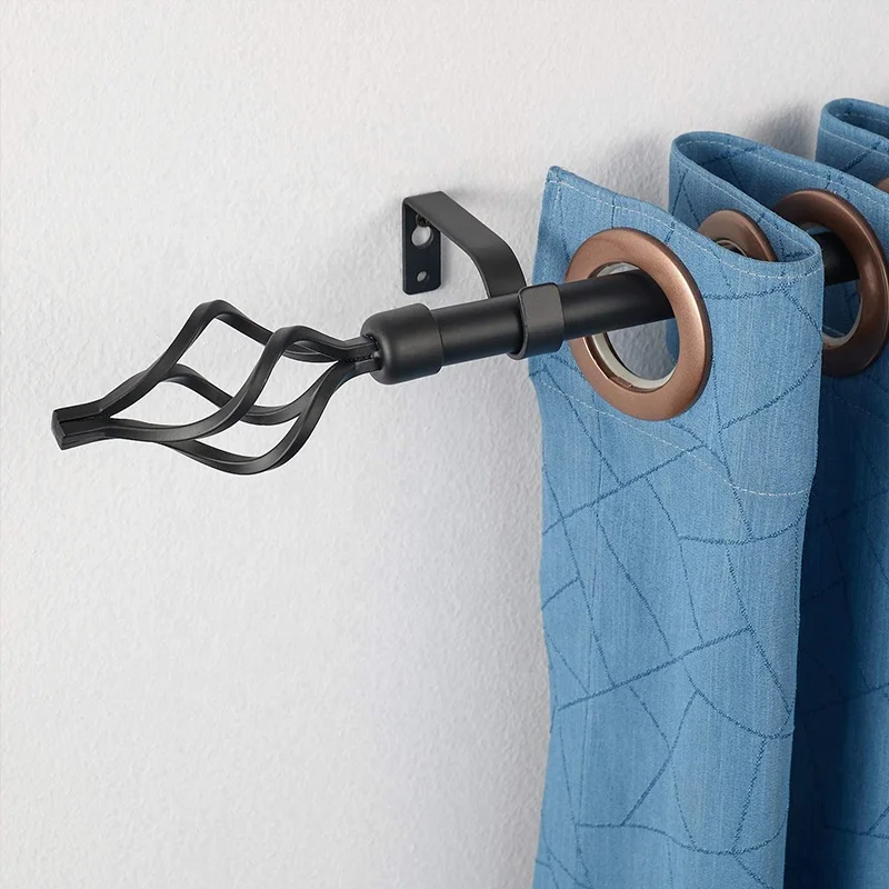 Factory Price Drapery Accessories Curtain Pipes Brushed Stainless Steel Curtain Poles, Tracks & Accessories 1 Set Wooden Grain