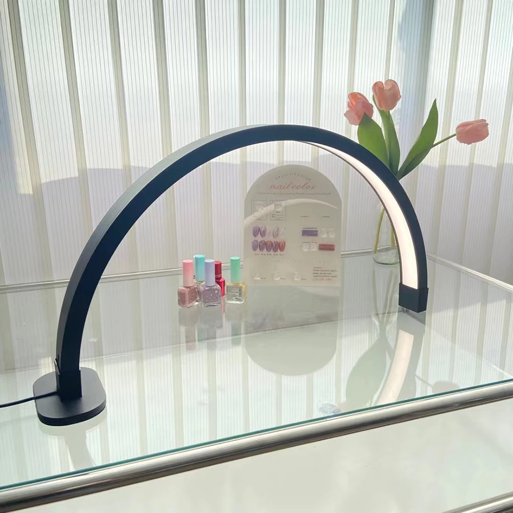 White Pink Black Desk Lamp Nail Half Moon Arch Nail Tools Black Painting Desk Table Lamps Beauty Salon Manicurist LED Nail Lamp