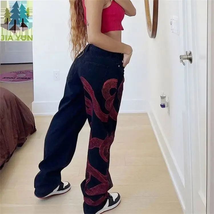 Женские спортивные брюки на шнуровке, эластичные свободные штаны с принтом дракона, лето 2021