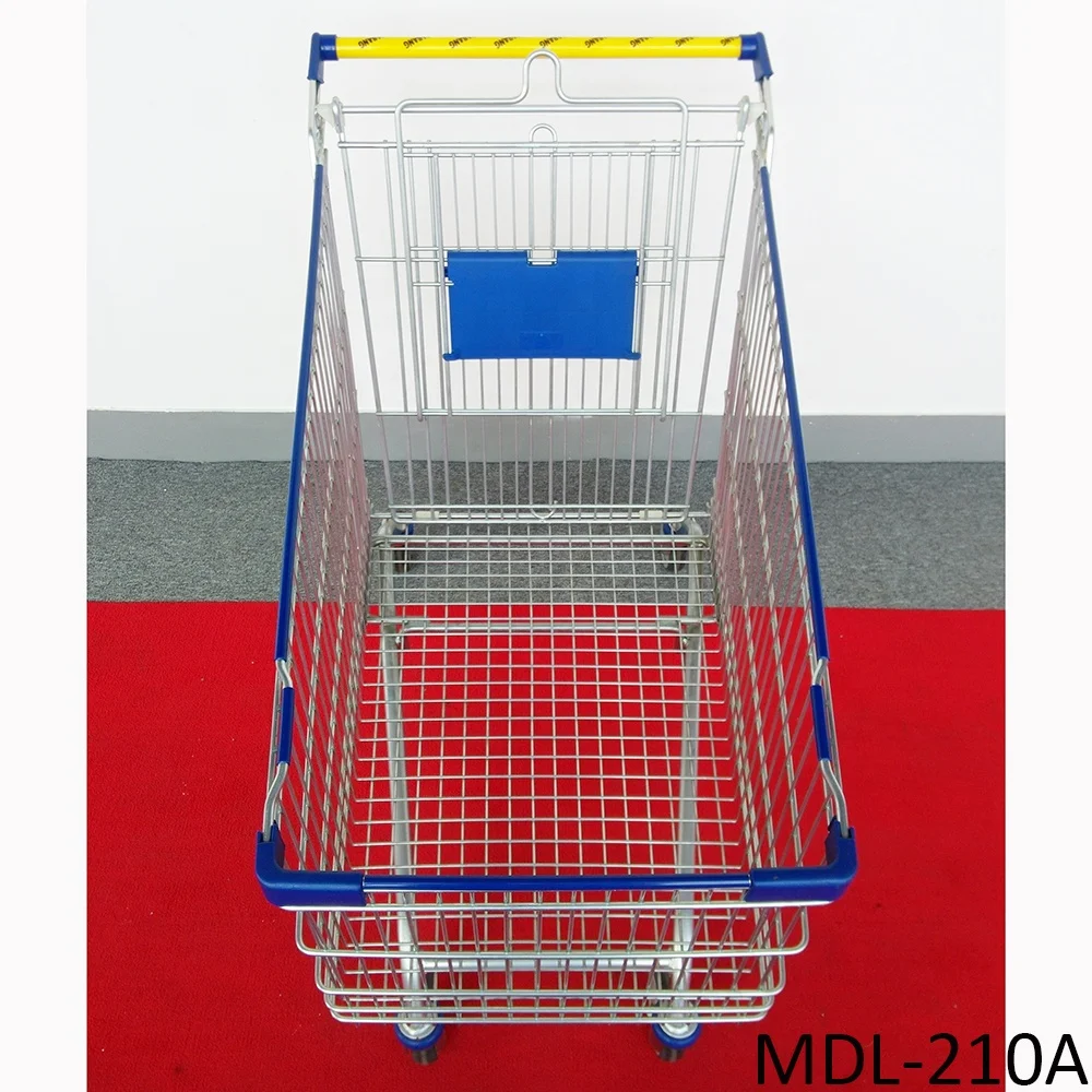 MDL-210A Durable Flexible Metal Supermarket Trolley With Baby Chair Four Wheels Shopping Cart
