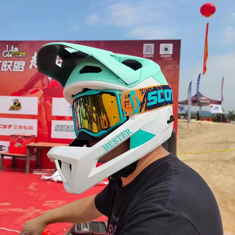 OEM оптовая продажа велосипедные шлемы беговые спуске по бездорожью MTB E-MTB BMX полный уход за кожей лица шлем для горного велосипеда