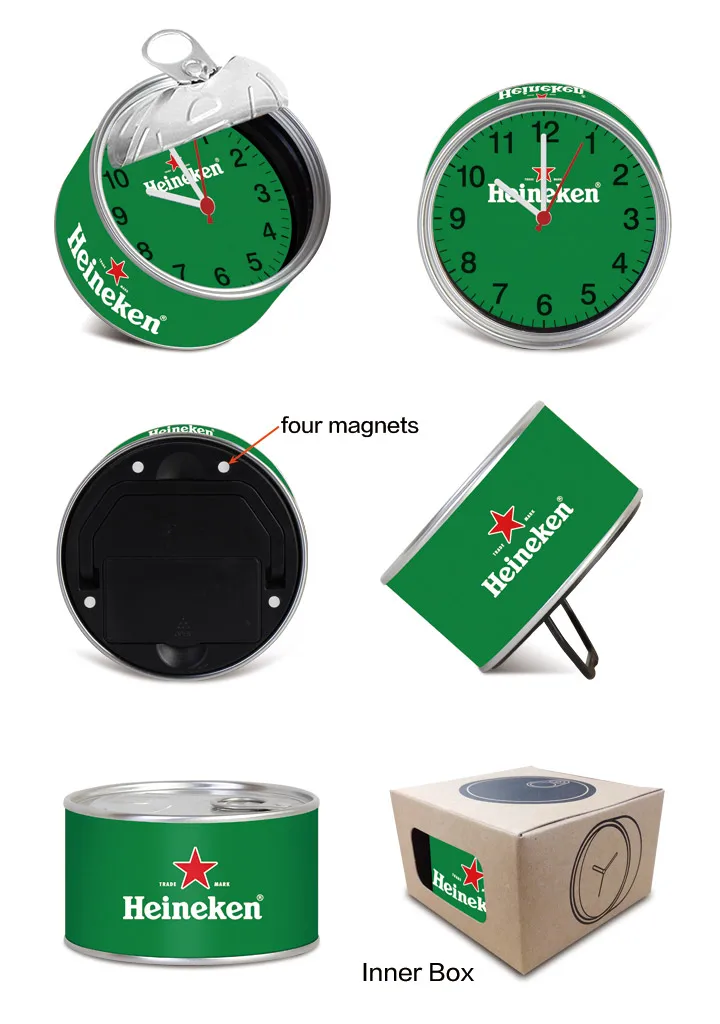 Customized Can Shaped Small Fridge Magnet Clock for Kitchen