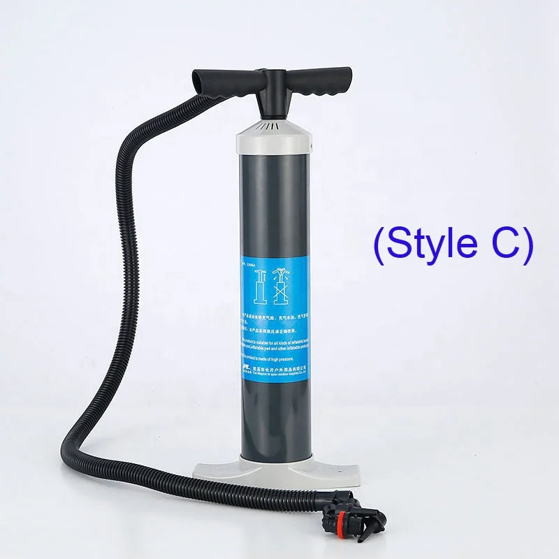 3L High Volume Hand Air Pump Manual Inflator W/Pressure Gauge & Limiting Valve Inflating Boat Kayak Canoe Sup Single Action Grey