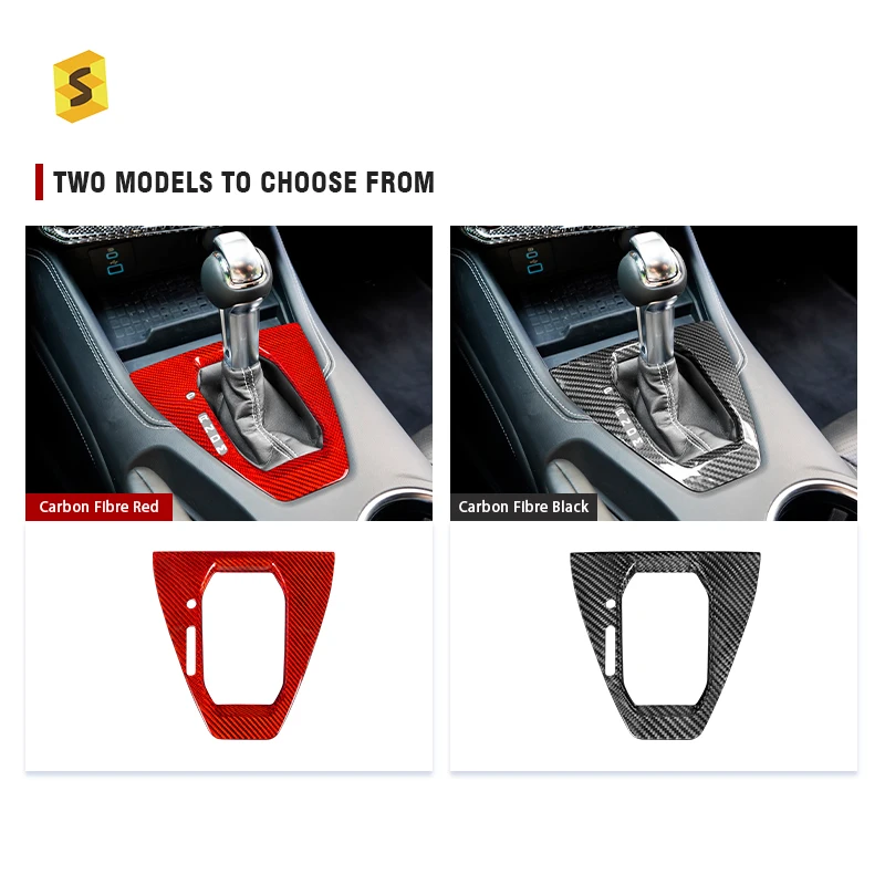 ES Carbon Fiber Manufacturer Wholesale Gear Shifter Frame Car Interior Trim For Mustang 2024