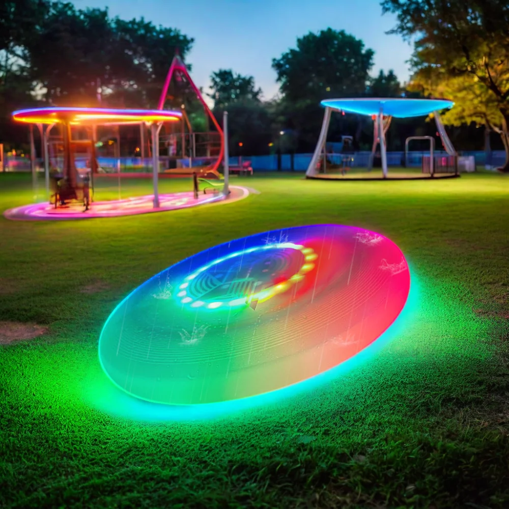 Flash flight LED Light-Up  Disc LED Glow in The Dark Light Up 16 million colors Flying Disk for Adults Flying Disc