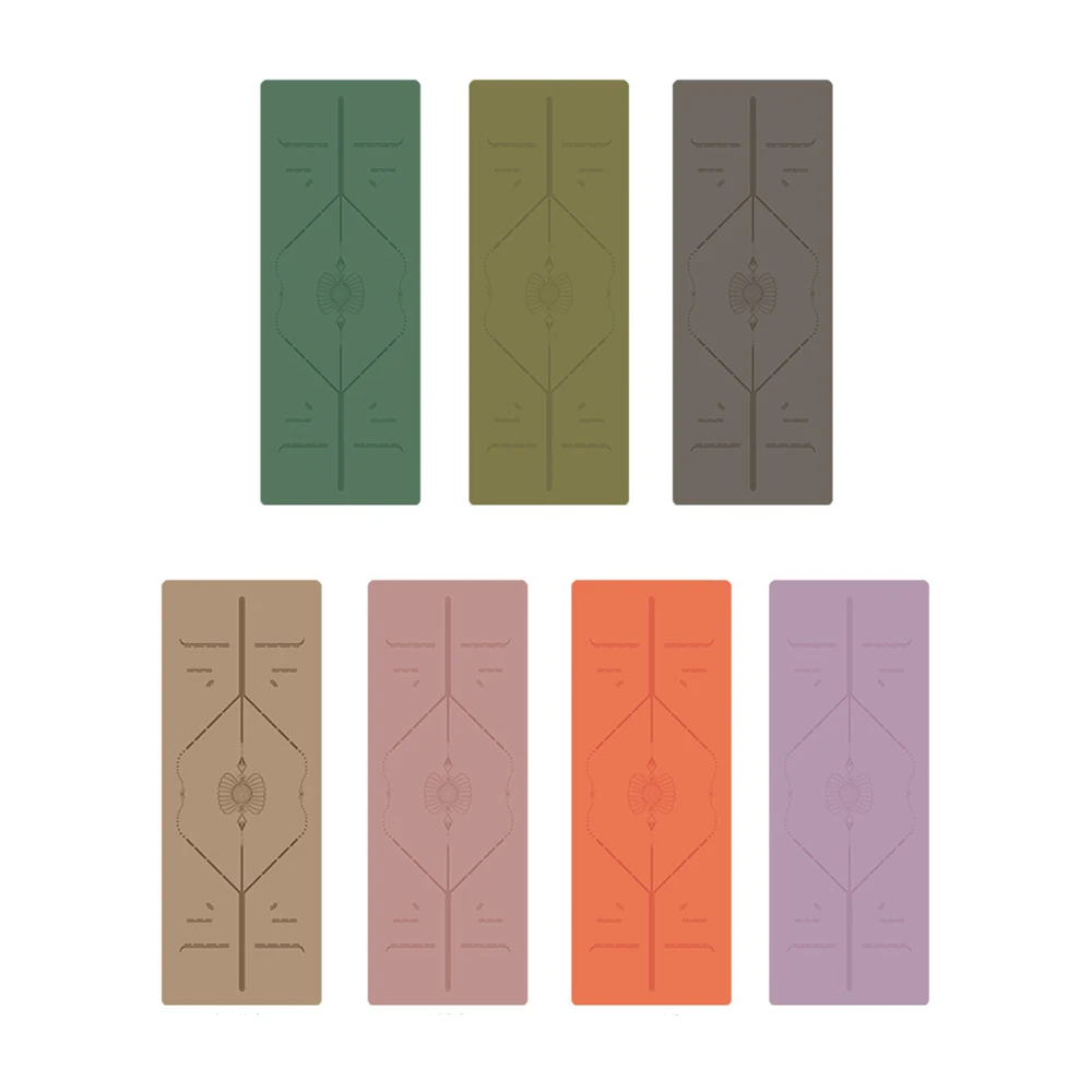 1.5mm Luxury Anti Slip Black Natural PU Rubber Yoga Mats Custom Logo Guide line Foldable Portable Pu Rubber Yoga Mat