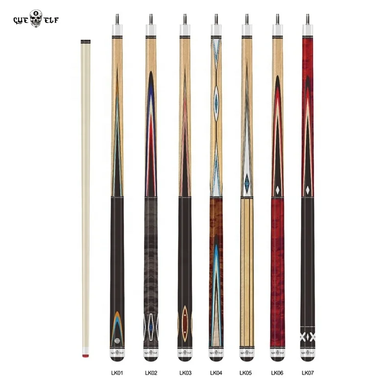 cueelf12mm142cm 510gsticker carom pool cue with maple shaft