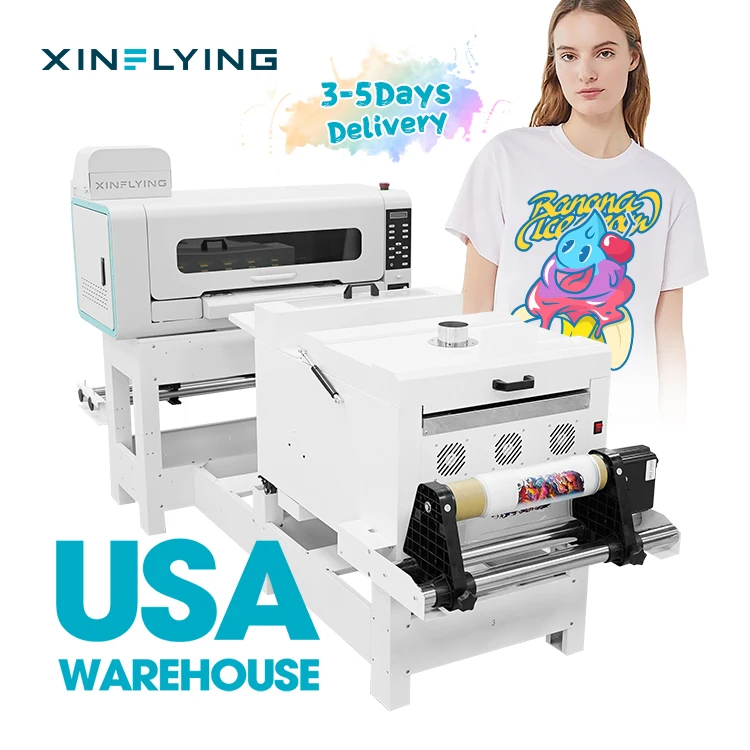 USA Warehouse 16-Inch DTF Printer Dual i1600/xp600 Heads for T-Shirt Printing A2 Size Xinflying 40cm dtf printer
