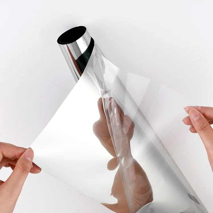 One-way double silver architectural membrane decoration mirror private solar building film