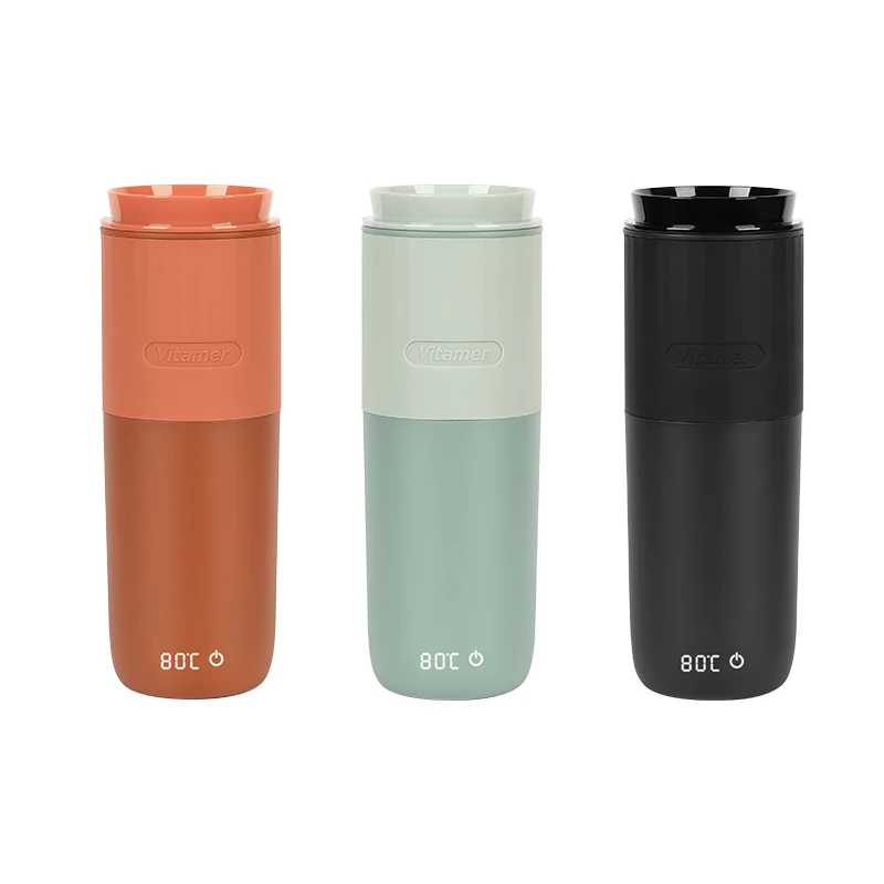 Vitamer 400ml Портативный само Смарт туда и обратно с электроподогревом температура спальный мешок для путешествия или деловой пластиковые бутылки для воды и современный круглый