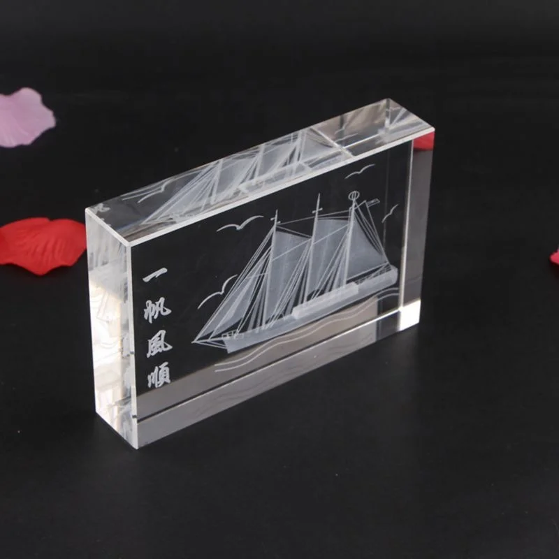 Guangzhou Cheap Wholesale K9 Crystal Glass Cube Custom 3d Laser Engraving Paperweight
