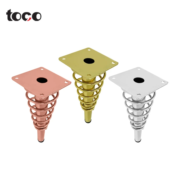 Toco Cone Shape Furniture Accessories Furniture Legs Sofa Iron Leg Rest Sofa Top Plate Iron Gold Sofa Hardware Leg