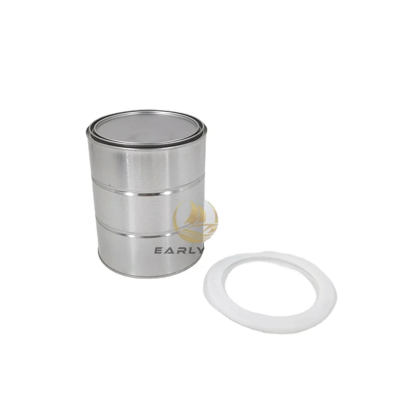 3.7L round metal paint bucket can