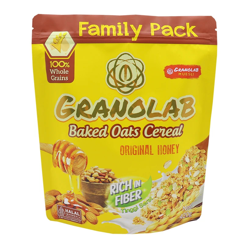 Eco Friendly Customized Print 400g Packaging Bag Recyclable Stand Up Pouch Aluminum Foil Frozen Food Oats Tea Coffee Bag